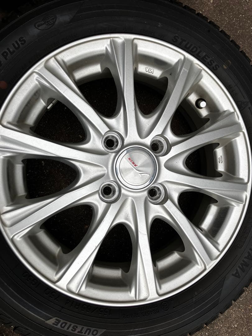155/65R14 ヨコハマIG50スタッドレスタイヤアルミホイール 4本セット