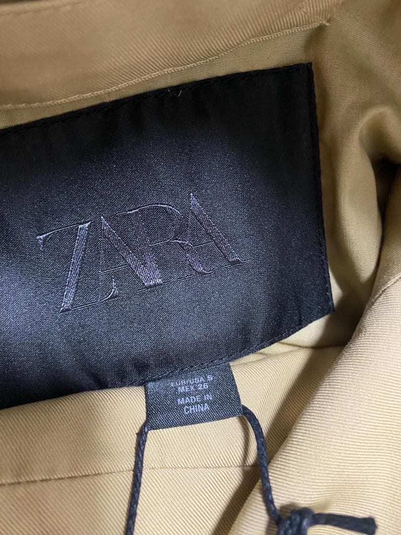 新品 ZARA ショート丈ハイネックトレンチコートZW COLLECTION S