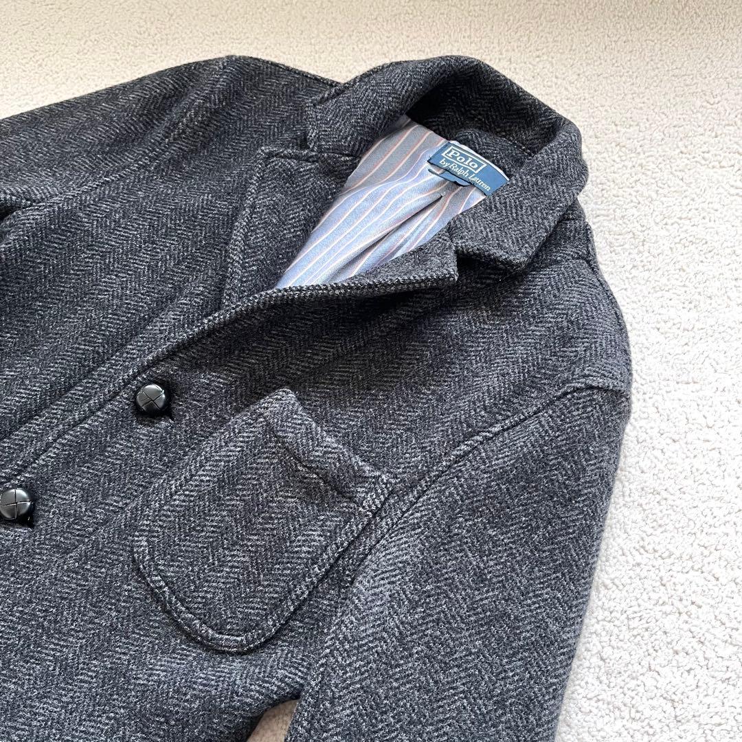 【希少】Ralph Lauren/ヘリンボーン/上質圧縮ウールニット(S)
