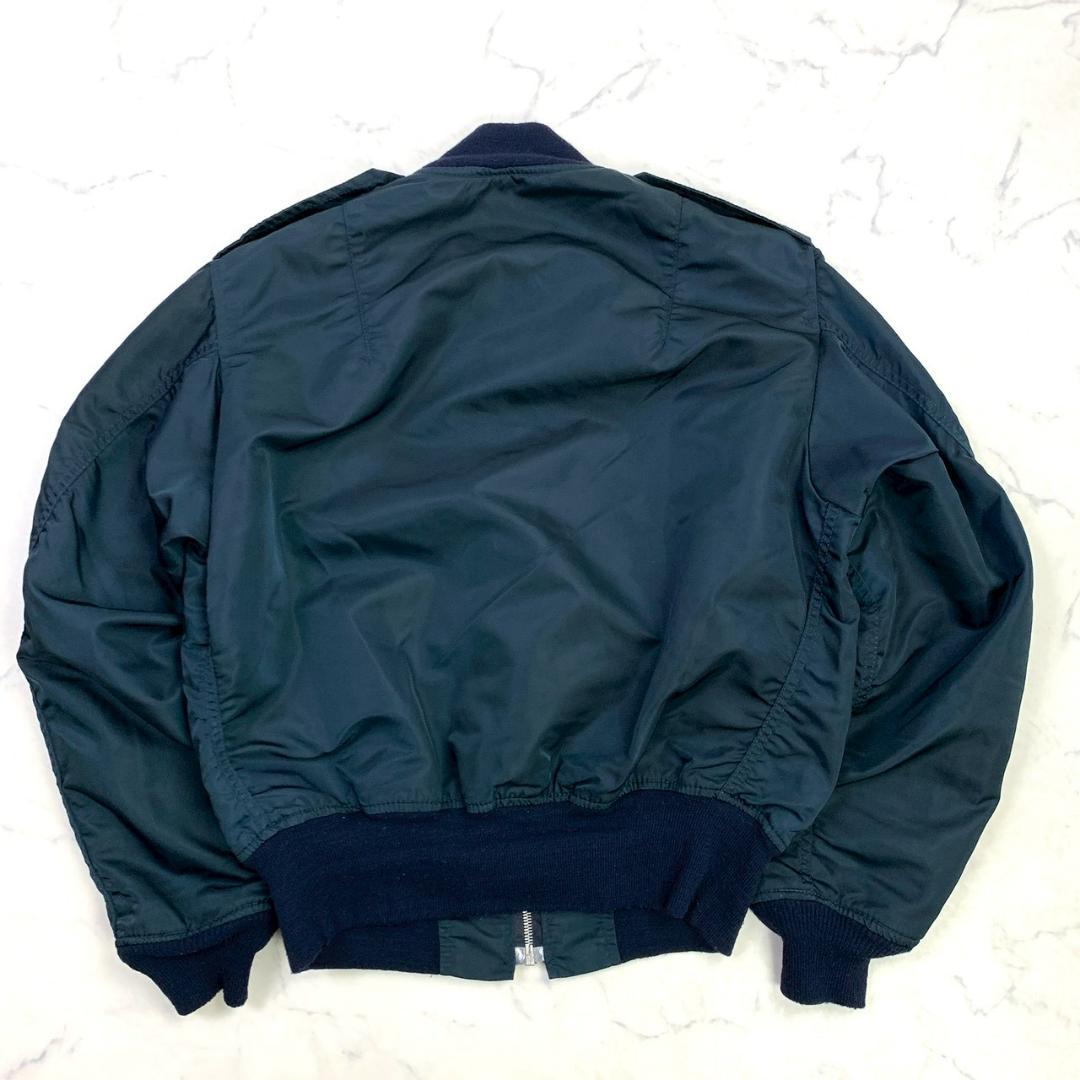 90s USA製 アルファ L-2B フライトジャケット ネイビー M　E175