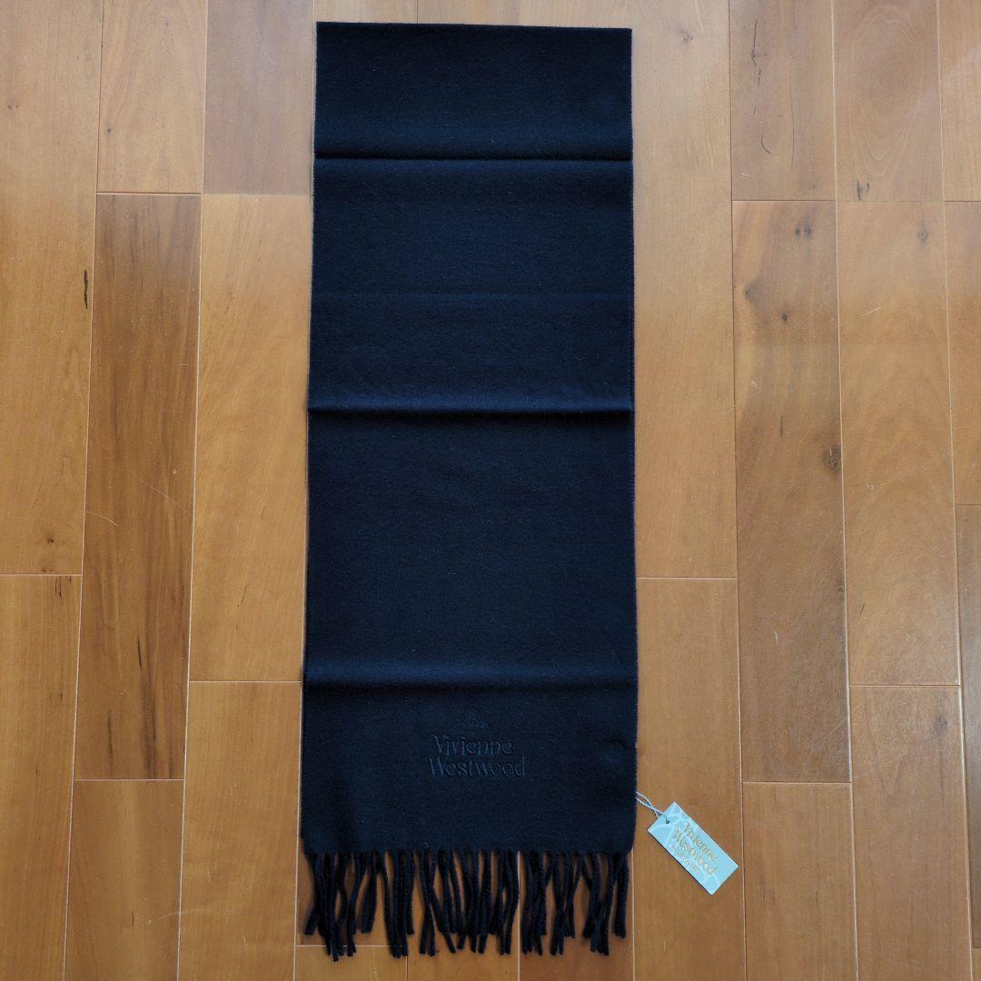 【新品】Vivienne Westwood マフラー 紺色 ／ウール100%