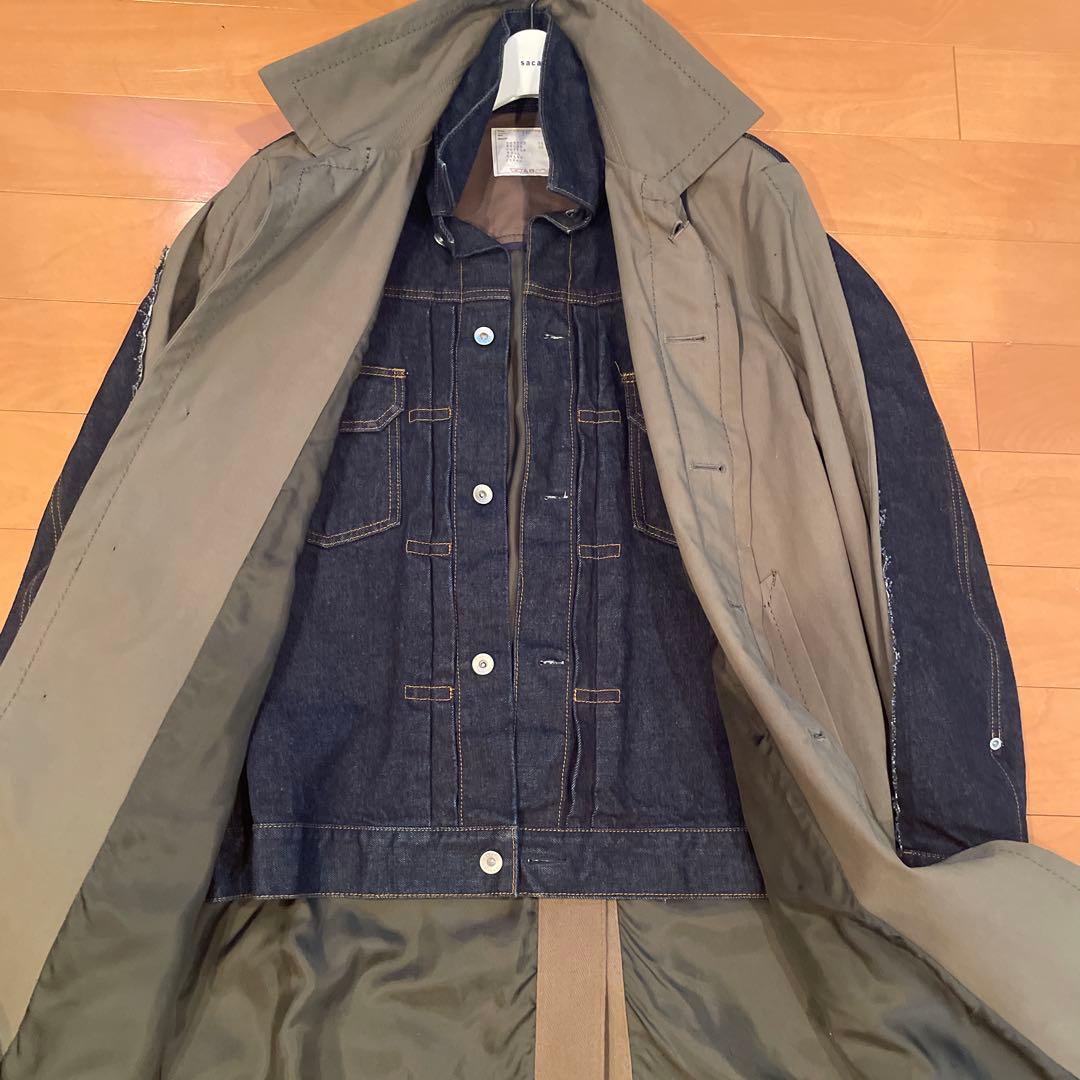 定価169400円 sacai デニムドッキングコート/サイズ1