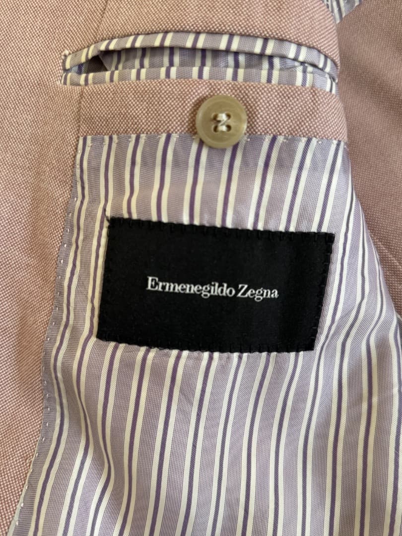 ZEGNA 薄いピンク シルクウール テーラードジャケット