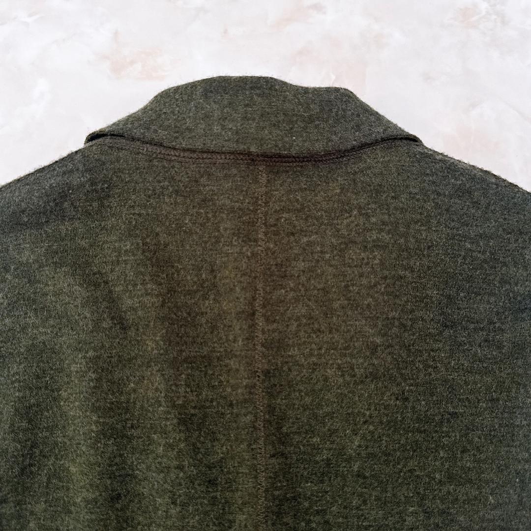 【美品】45R ウール テーラードジャケット グリーン 4 XL　メンズ　薄手