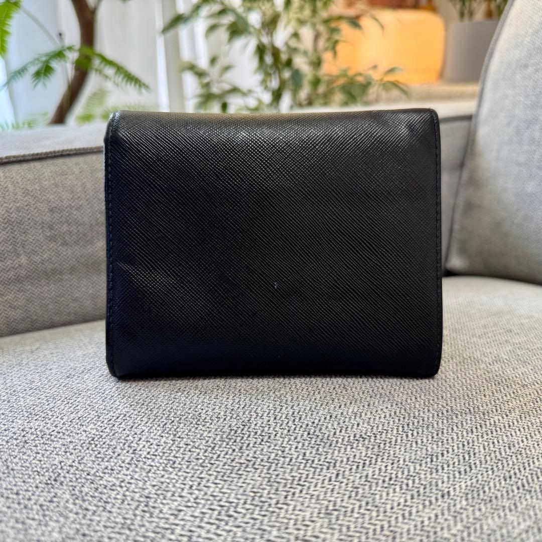 PRADA プラダ サフィアーノレザー 三つ折り財布 ブラック