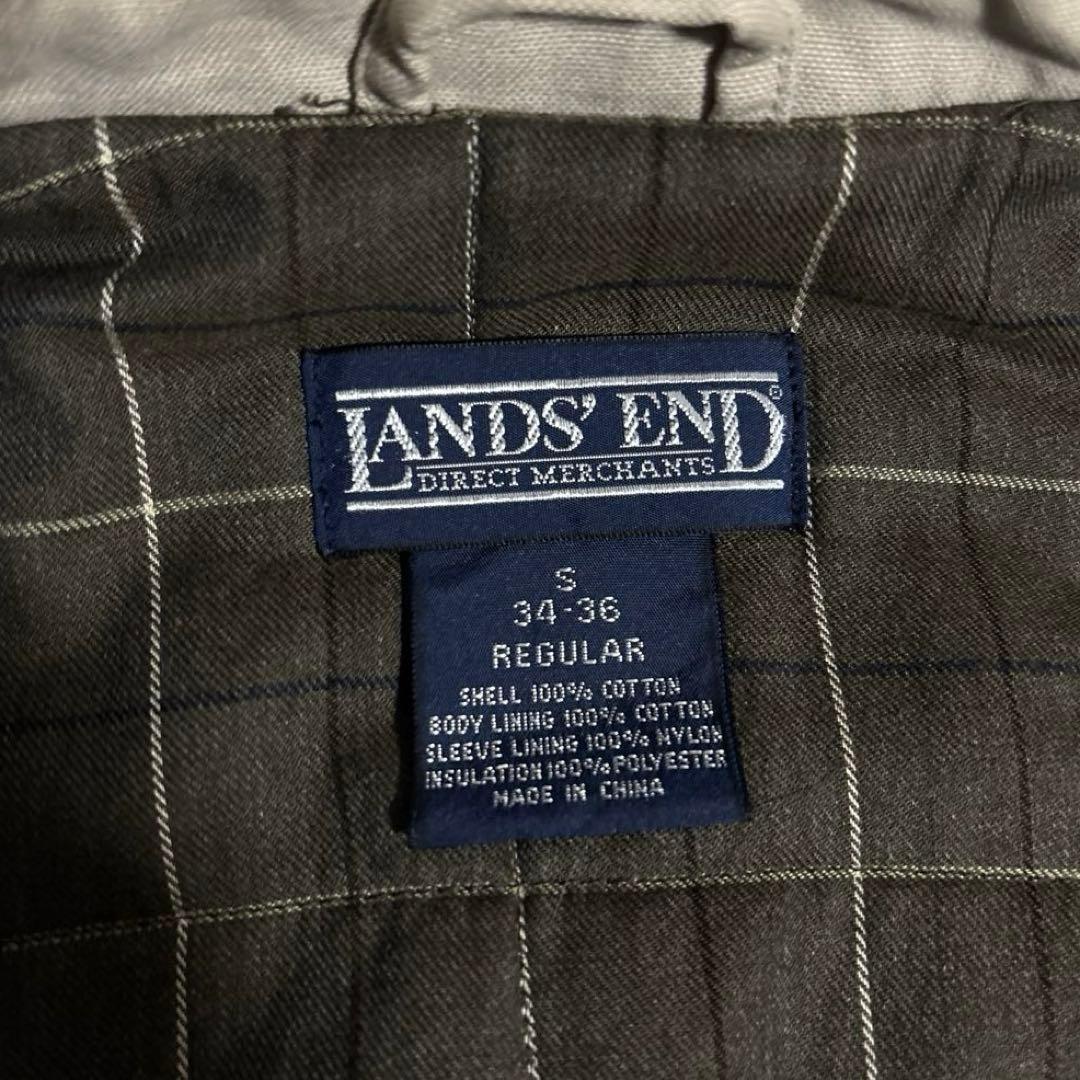 00s LANDS'END裏地チェック中綿ハンティングジャケットカバーオール
