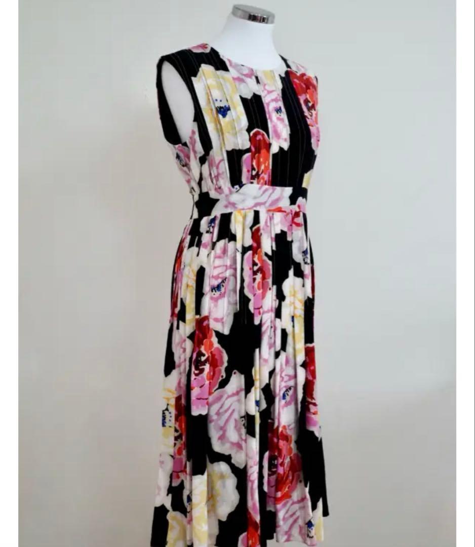 ワンピース Dress CHANEL Floral Silk Camellia Size36