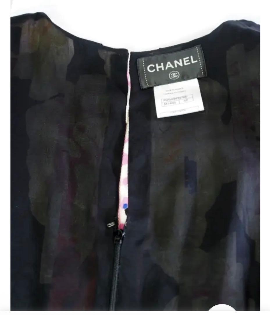 ワンピース Dress CHANEL Floral Silk Camellia Size36