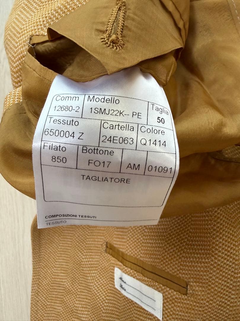 未使用 TAGLIATORE ヘリンボーンコットンジャケット 50 ベージュ