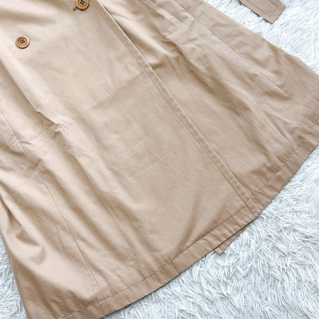 【美品】マックスマーラ ロングトレンチコート 大きいサイズ XL ダブル ベルト