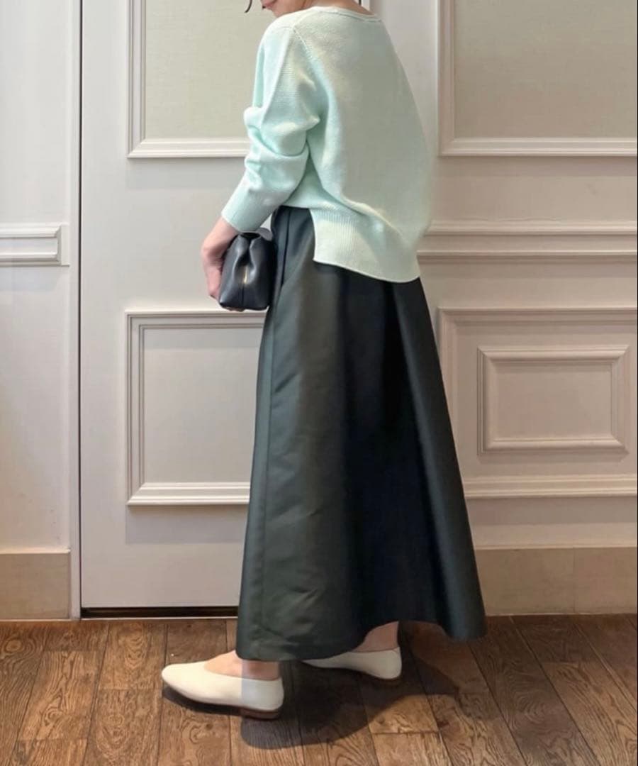 昨年美品トゥモローランド⭐︎デプレ⭐︎シルクポリエステルツイルギャザーロングスカート