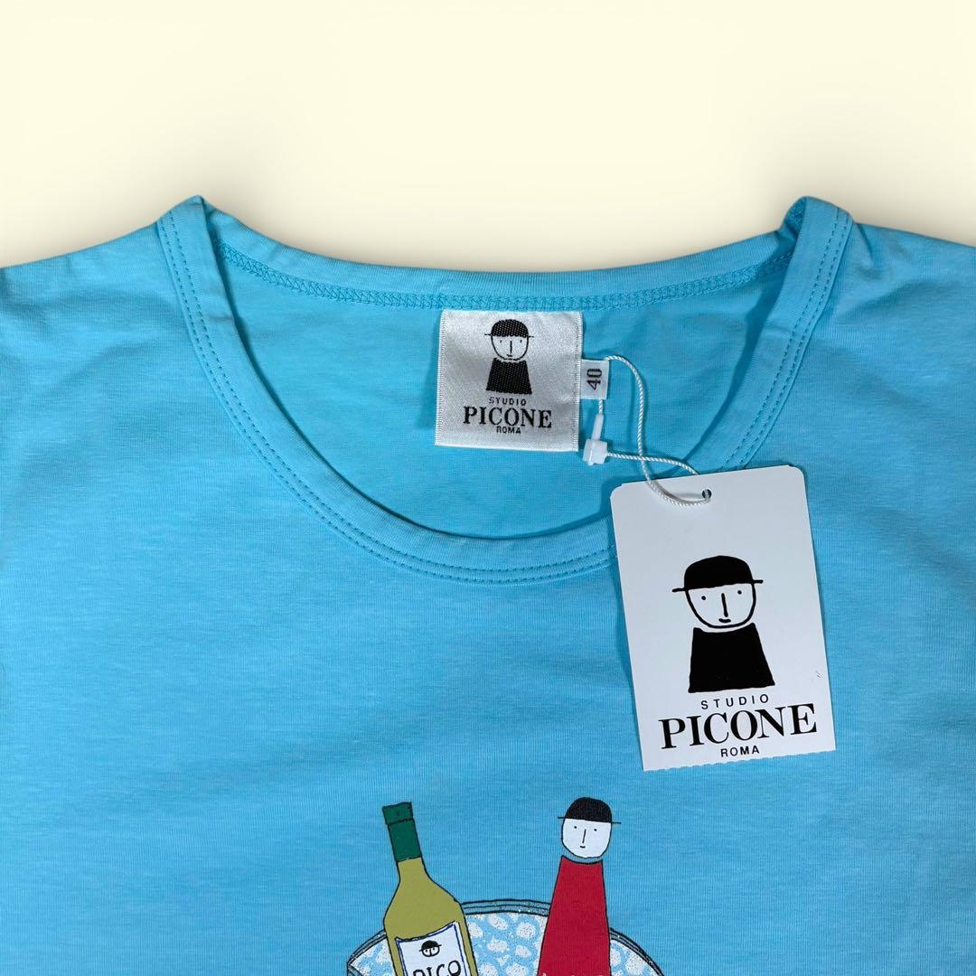極美品 【ピッコーネ】《40》 Tシャツ カットソー 半袖 ライトブルー