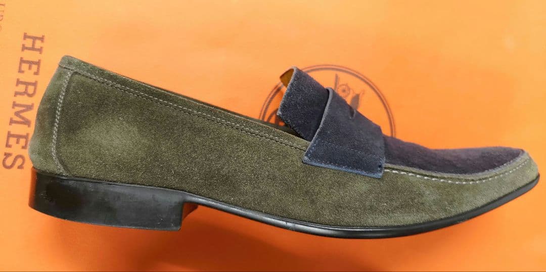 エルメスHERMES メンズ 靴40　 ローファー 　バイカラー