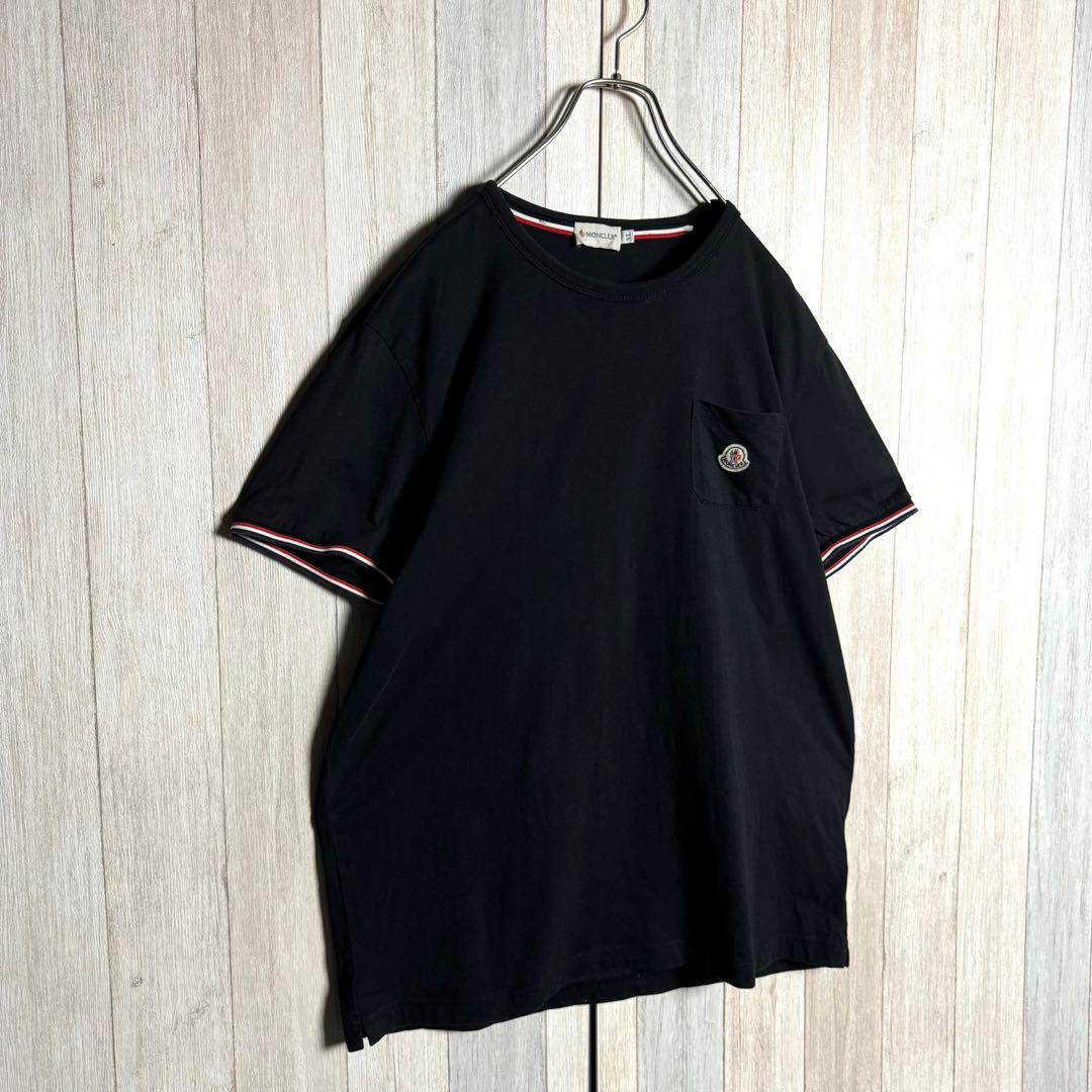 3816【QR鑑定済・XL・美品】モンクレール リンガー＆ワッペンロゴ Tシャツ