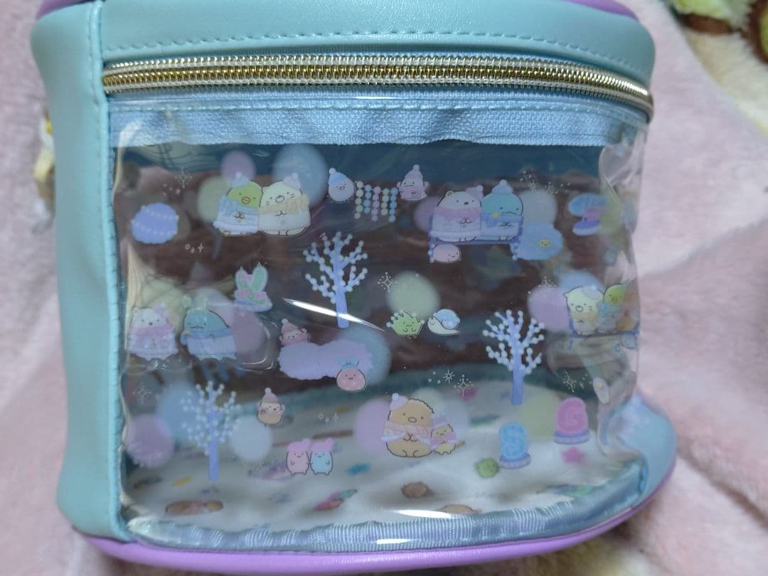 公*o様 すみっコぐらし水色バニティバッグとぬいぐるみセット 6体と収納ケース