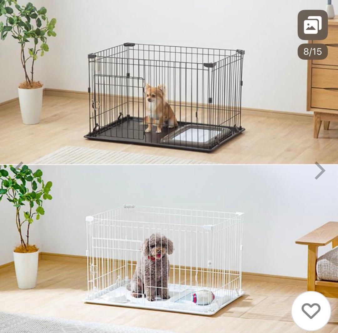 アイリスオーヤマ システムサークル ホワイト P-STN-550 犬用 ケージ