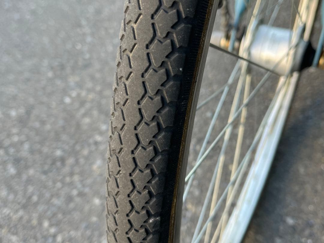 明*菜様 美品中古6段変速自転車⭐︎LEDオートライト⭐︎大型籐風カゴ⭐︎ブルー