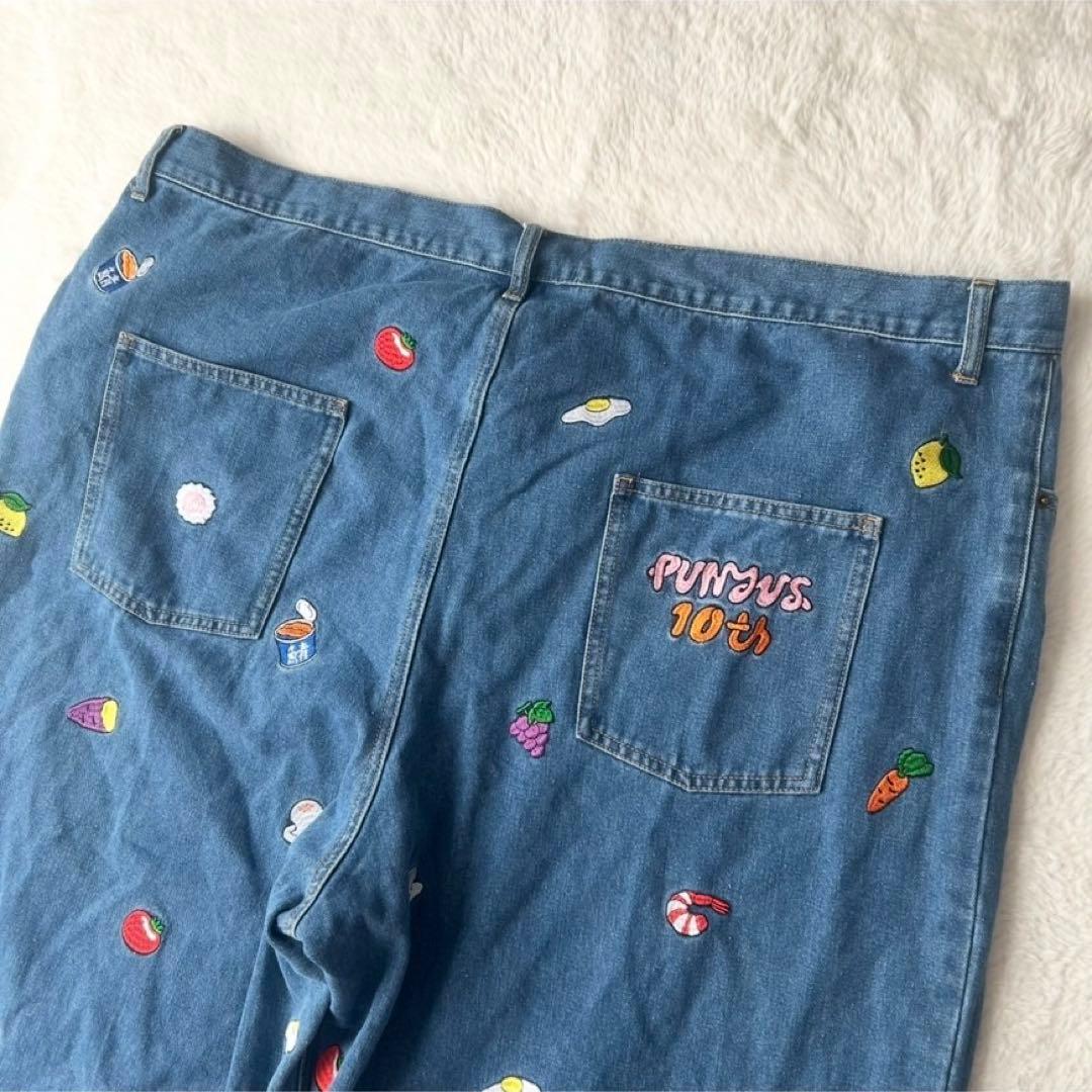 10周年アニバーサリー✨プニュズ フード 総柄 刺繍 バギーパンツ サイズ4