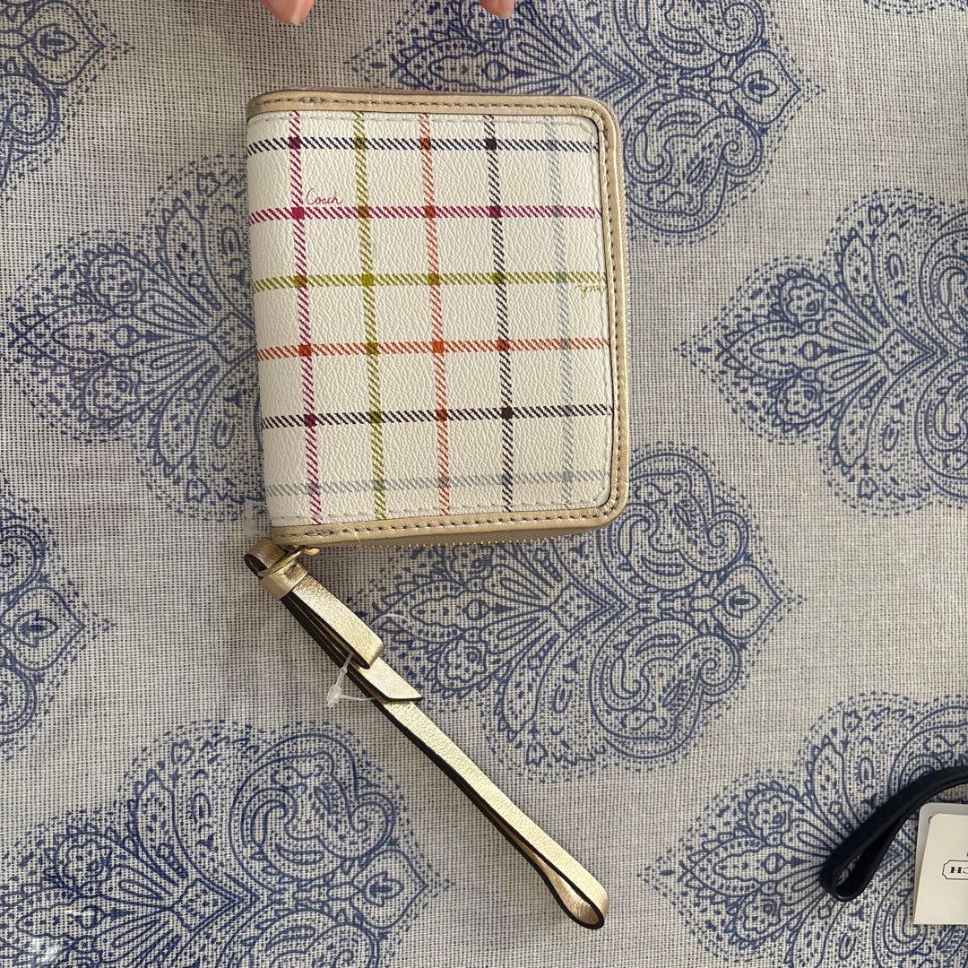 COACH チェック柄 二つ折り財布
