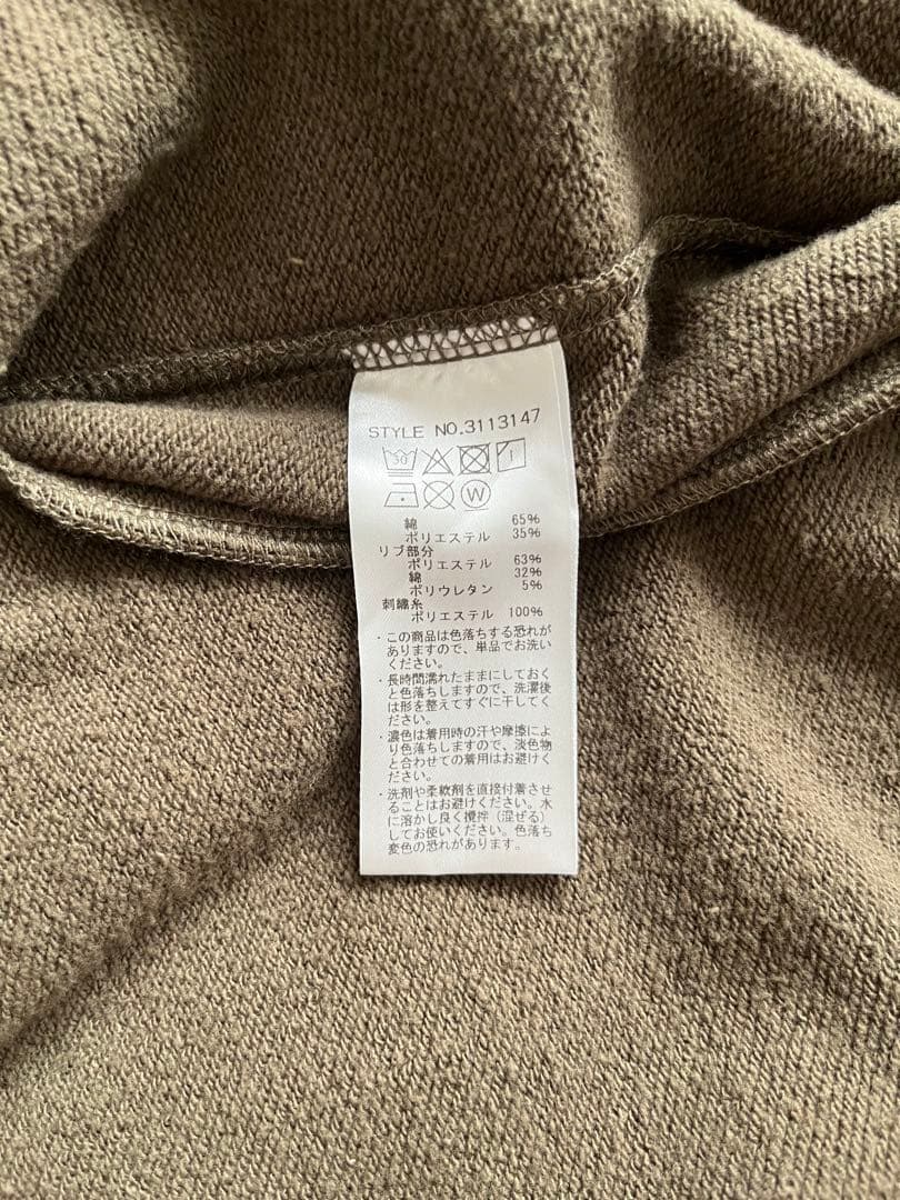 Schott オリーブ ボタン付きスウェット