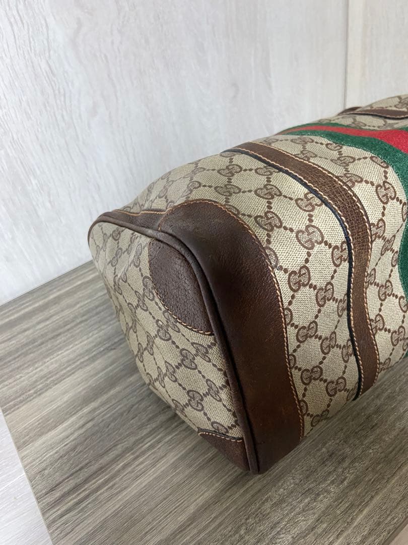 GUCCI ボストンバッグ　シェリーライン　GG スプリーム　レザー