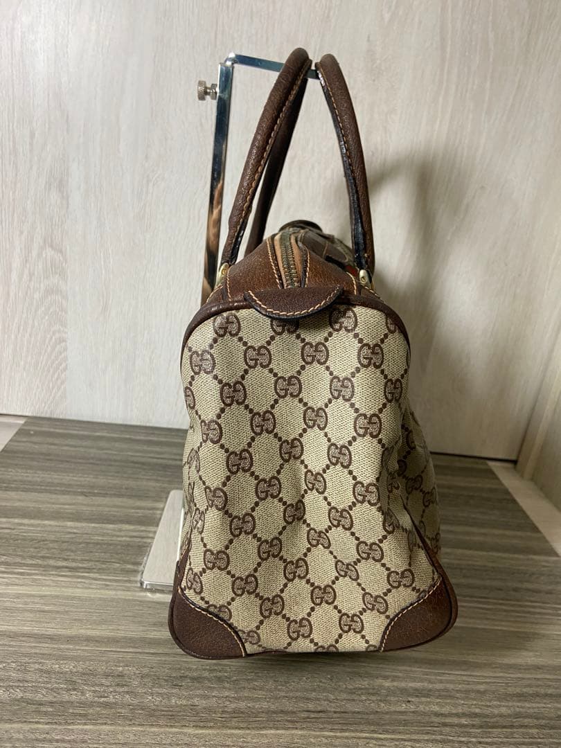 GUCCI ボストンバッグ　シェリーライン　GG スプリーム　レザー