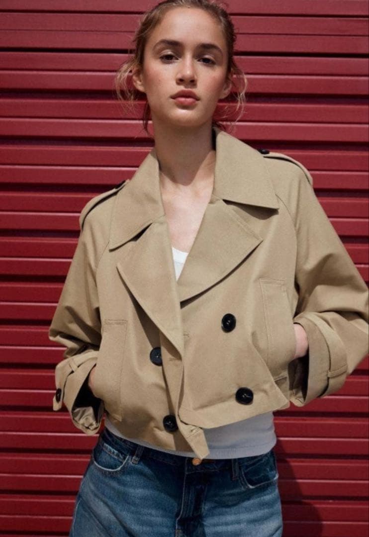 ZARA タグ付き 新品未使用 クロップドトレンチコート ベージュ