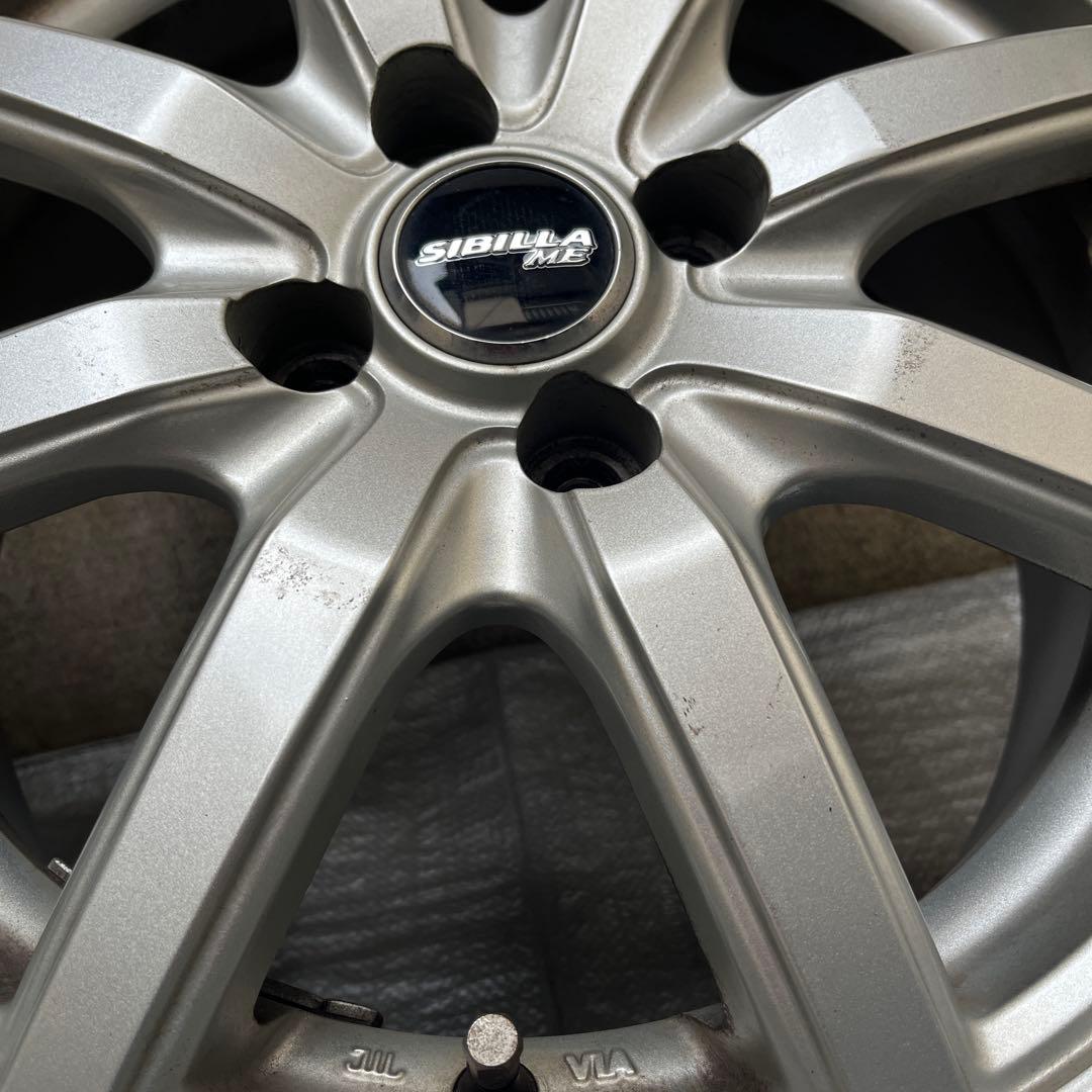 国産車 6.0J15 4/100 +43 アルミホイール 15インチ シルバー