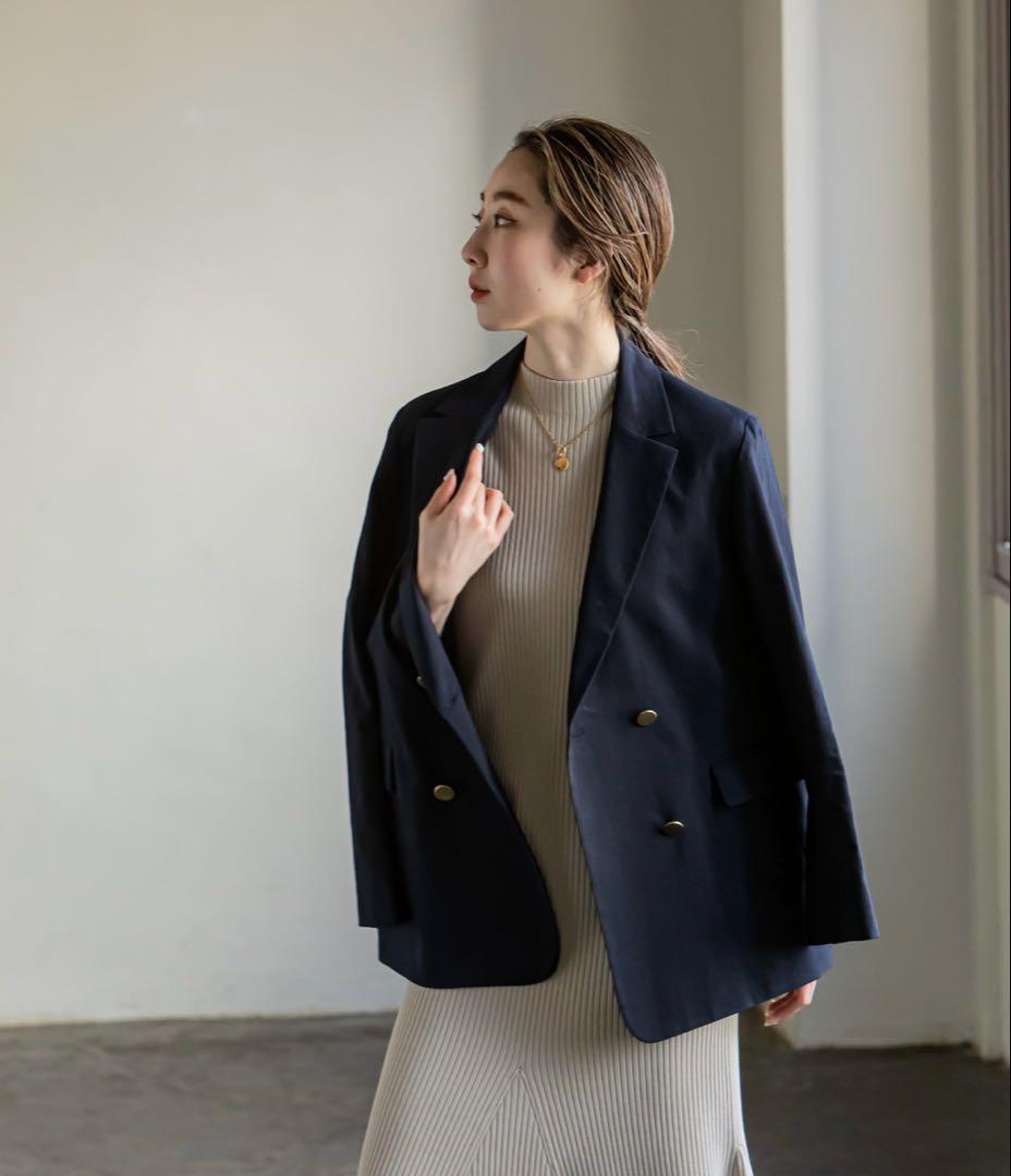 とことこたん　NOBLE 麻ストレッチダブルブレストジャケット　36サイズ