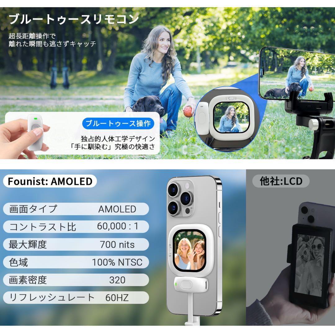 Vlogmate Mini Phone用 自撮りモニター 自撮りスクリーン 背面