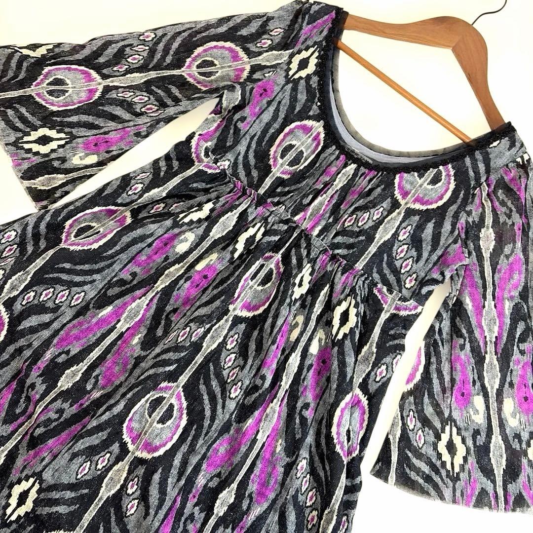 美品　ヴィヴィアンタム　パワーネットワンピース　幾何学模様総柄　Aラインサイズ1