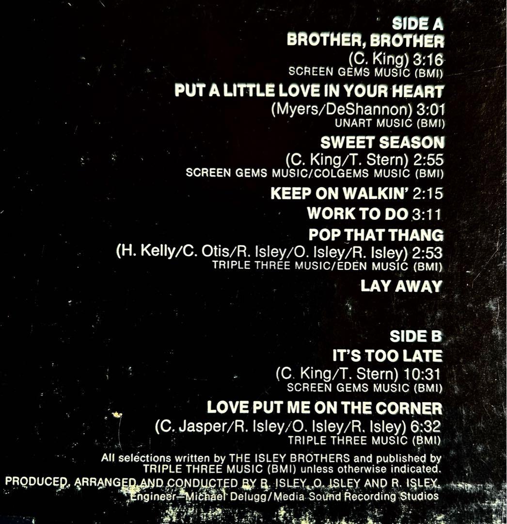 Isley Brothers Brother,Brotherメロウ傑作USオリ盤