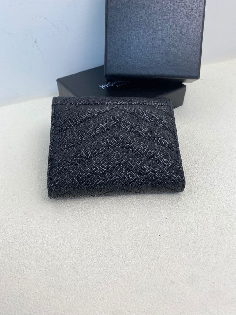 YSL ブラック 三つ折り財布