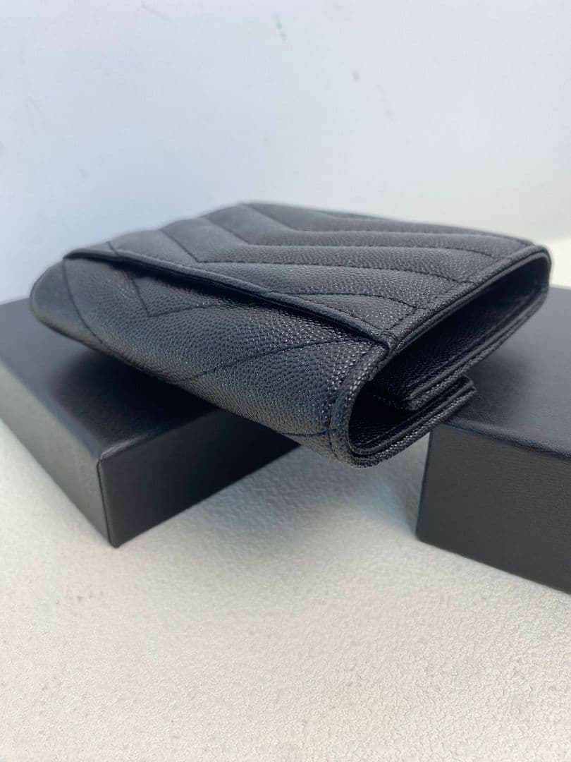 YSL ブラック 三つ折り財布