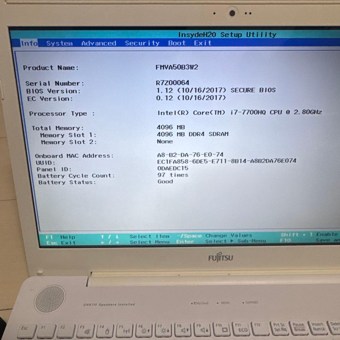 ヒロ 富士通 FMVA50B3WP LIFEBOOK AH50/B3
