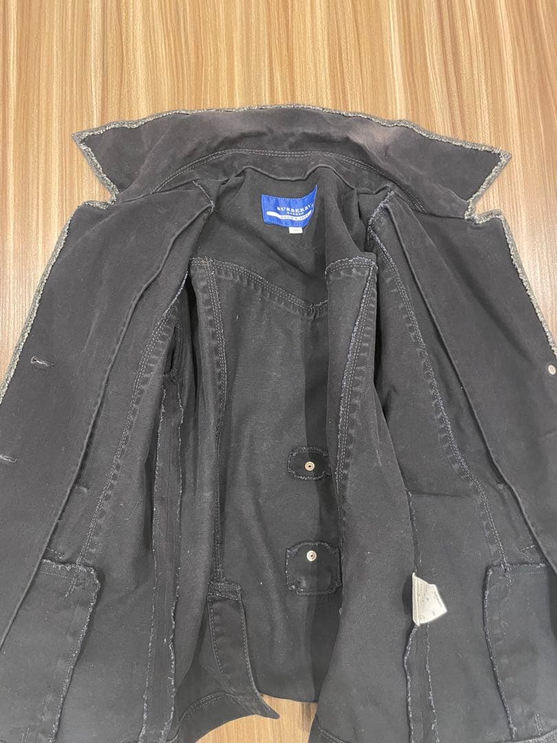 【美シルエット】バーバリーブルーレーベル ベルトジャケット 黒 38