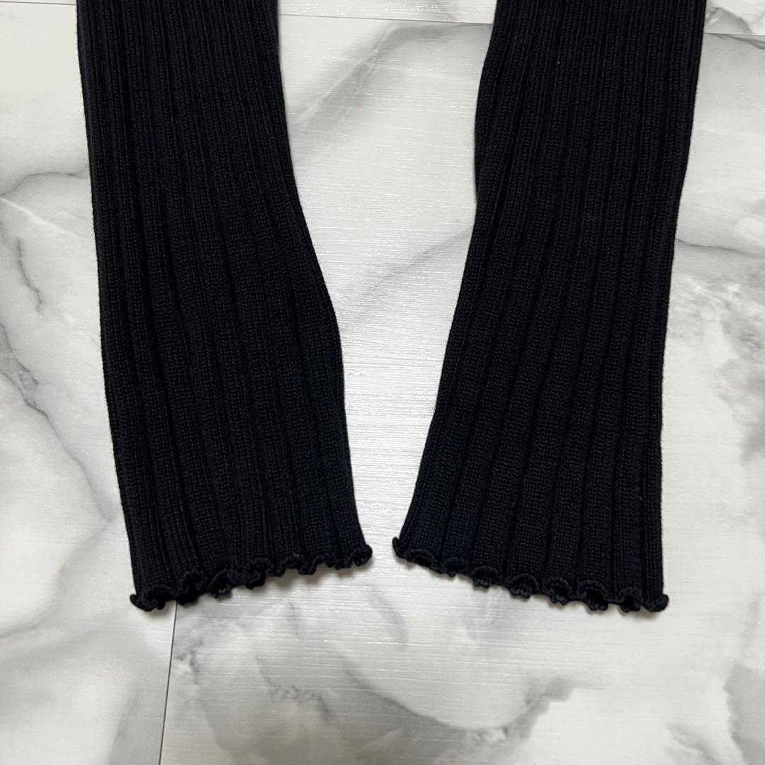 【美品】ドゥーズィエムクラス リブニット　ストレッチ　コットン　ブラック