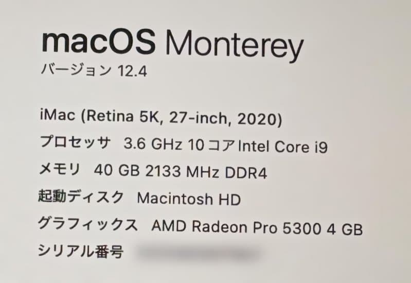 【SALE】iMac 27インチ 2020 VESA Core i9 40GB