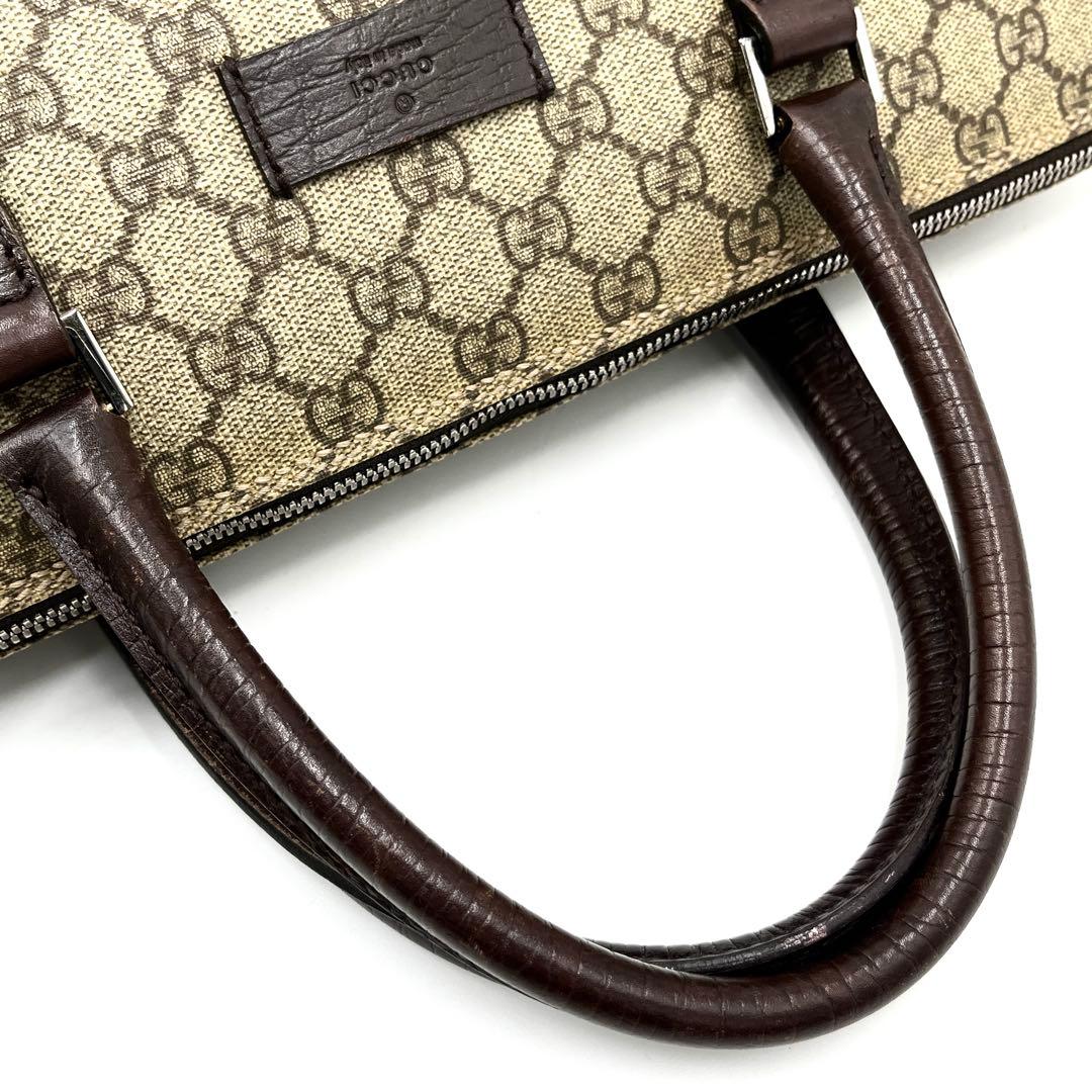 【美品・希少モデル】グッチ トートバッグ GG スプリーム ロゴプレート メンズ