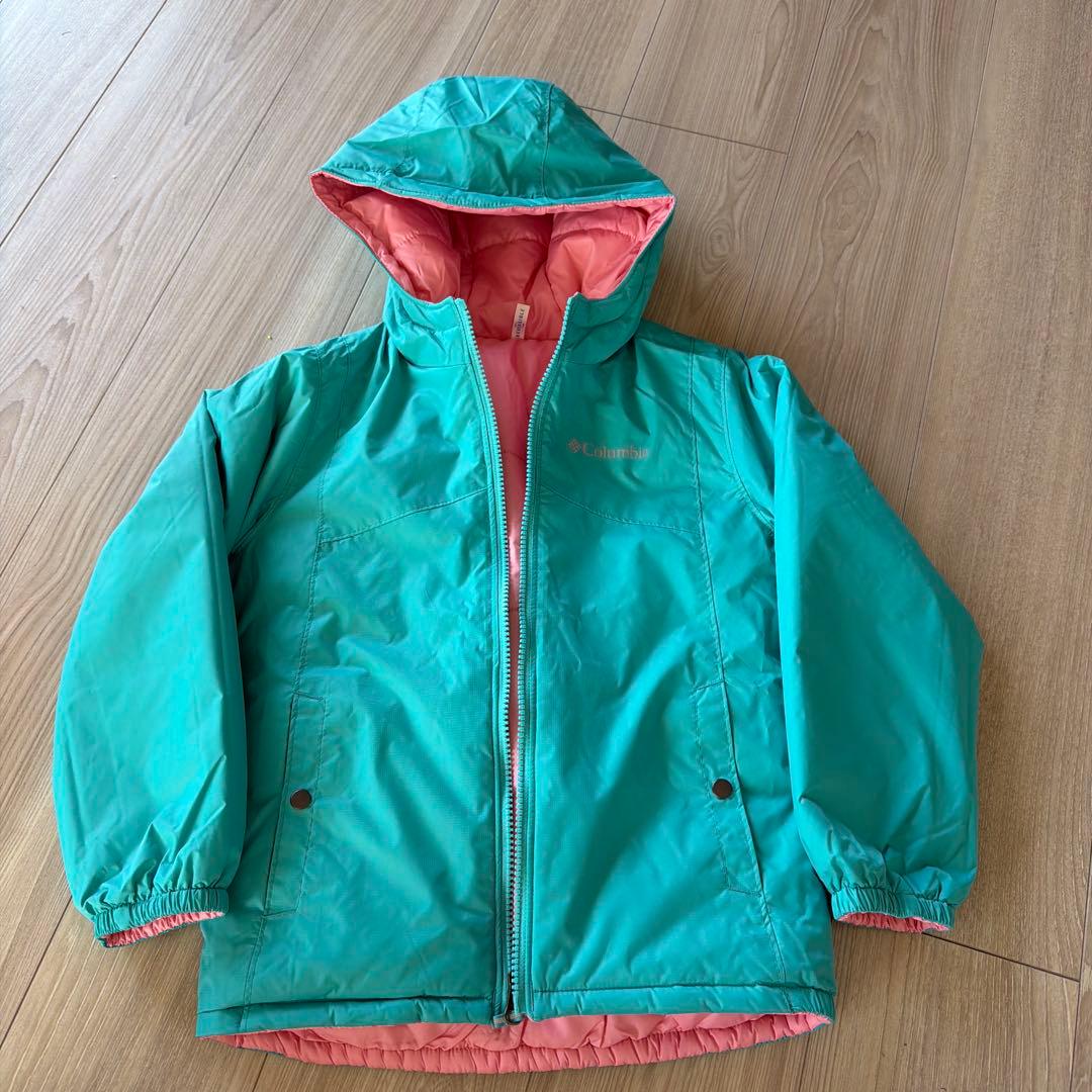 Columbia キッズスキーウェア ターコイズ/ピンク XS 120-130