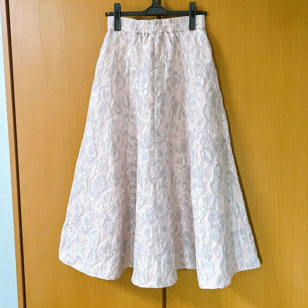【美品】花柄ジャガードスカート ピンク 36 ラブティックボンボン