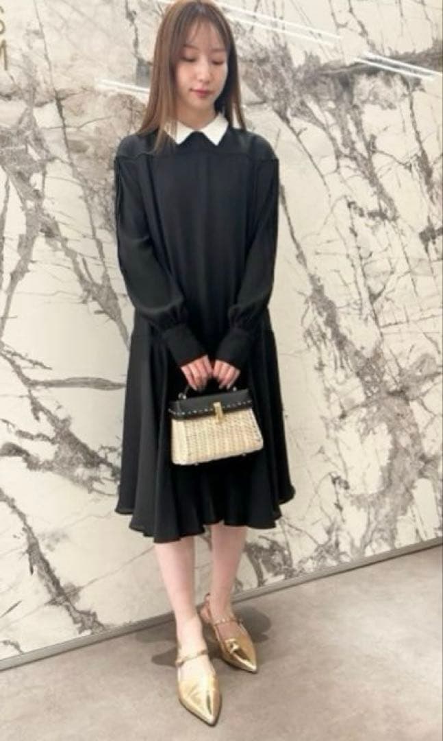 【保存袋付き】HANAE MORI×CELFORD コラボ Ａラインワンピース