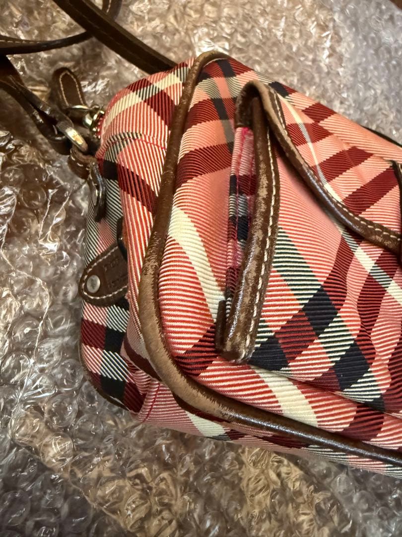 希少‼️Burberry ピンク系 チェック柄 ボディバッグ