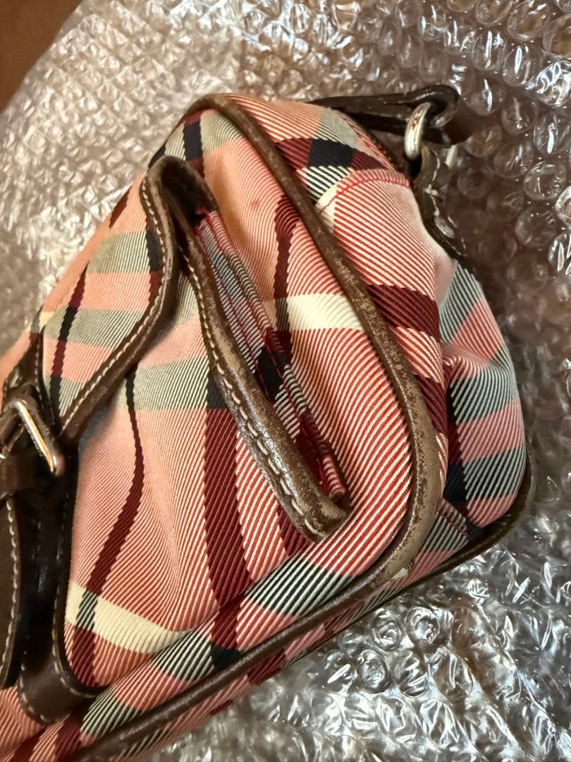 希少‼️Burberry ピンク系 チェック柄 ボディバッグ