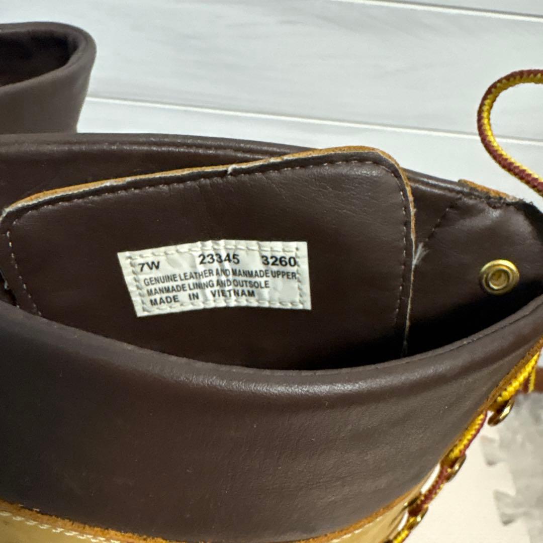 Timberland 編み上げイエローロングブーツ