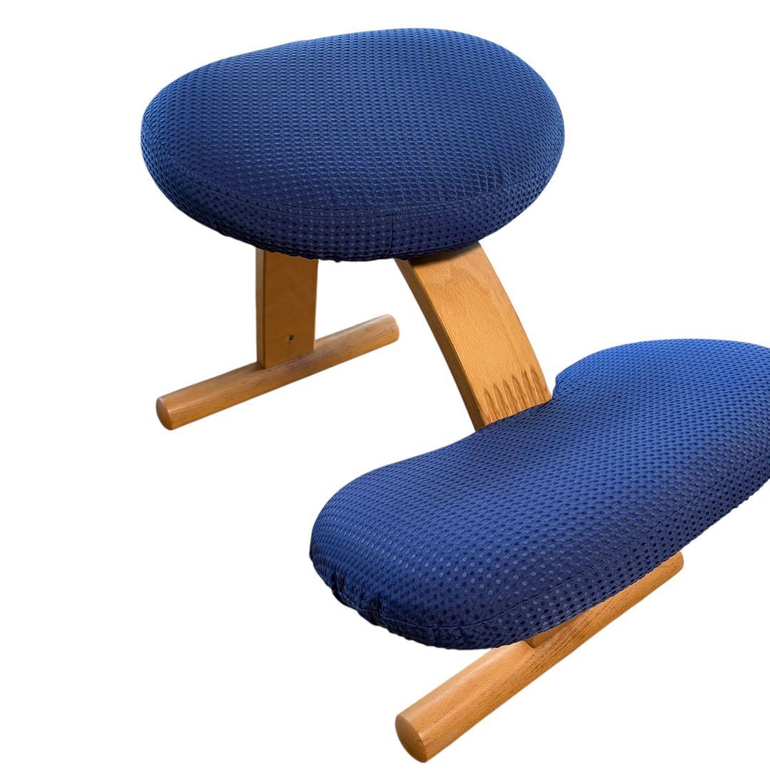 【美品】Rybo リボ社 バランスイージー バランスチェア ネイビー カバー付