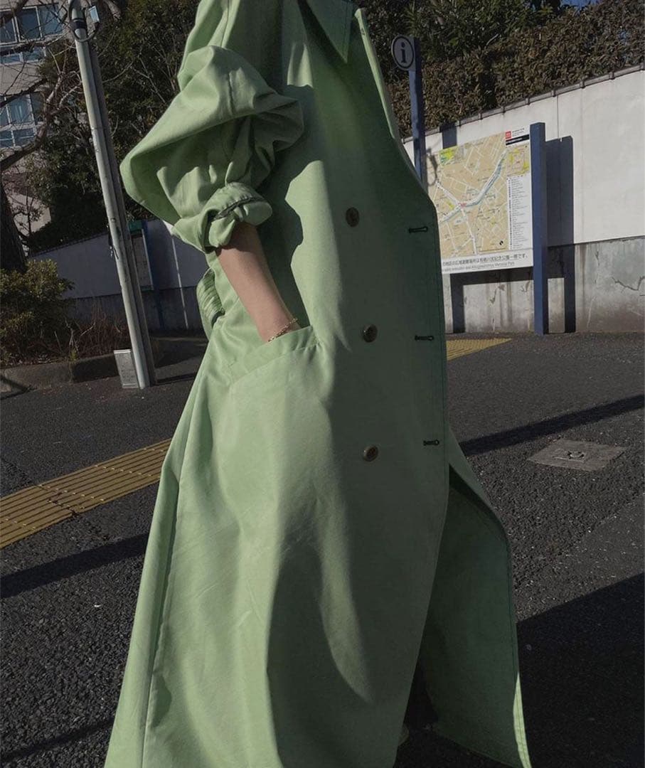 amerivintage トレンチコート　メロンカラー