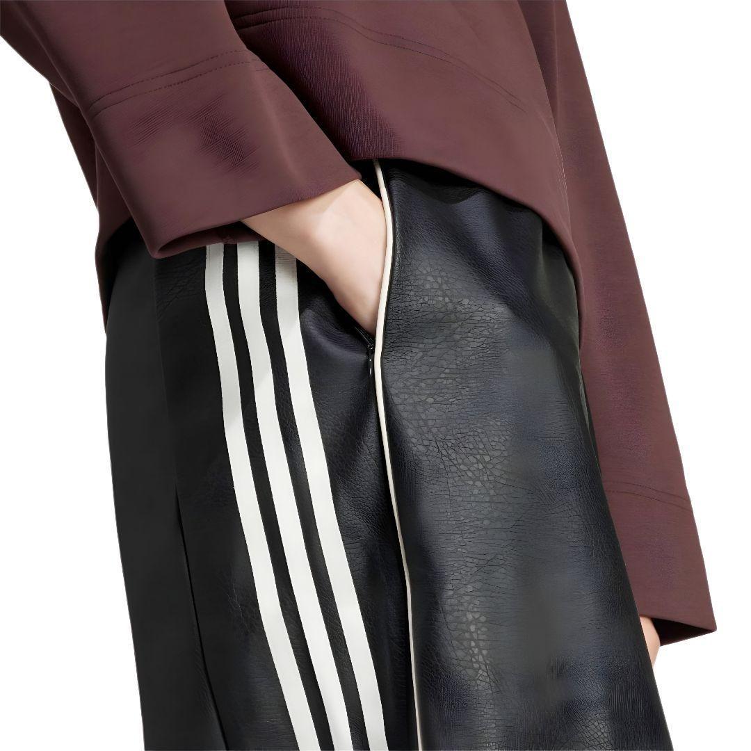 黒★XL★フェイクレザーアディブレイクスカート★レディース★adidas