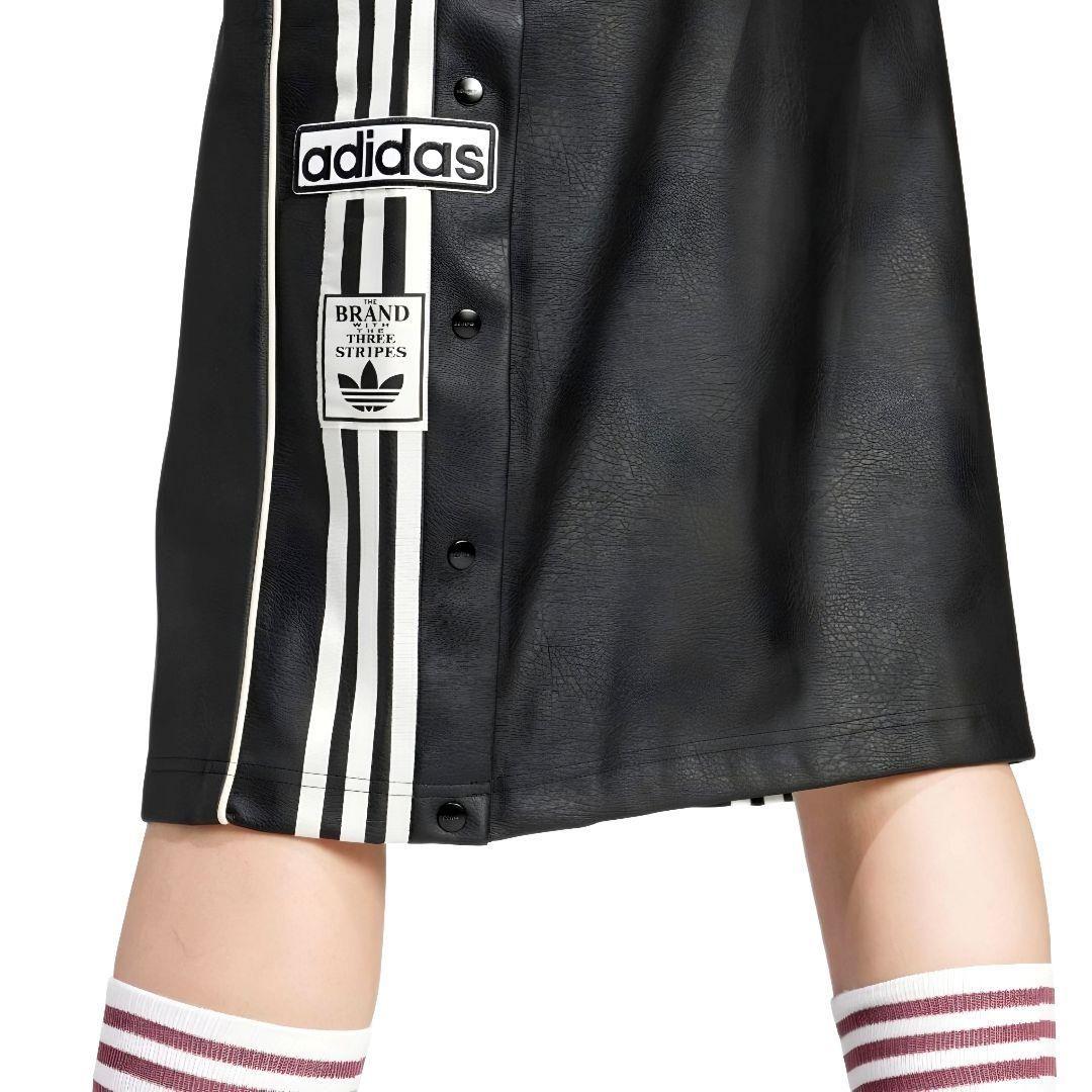 黒★XL★フェイクレザーアディブレイクスカート★レディース★adidas
