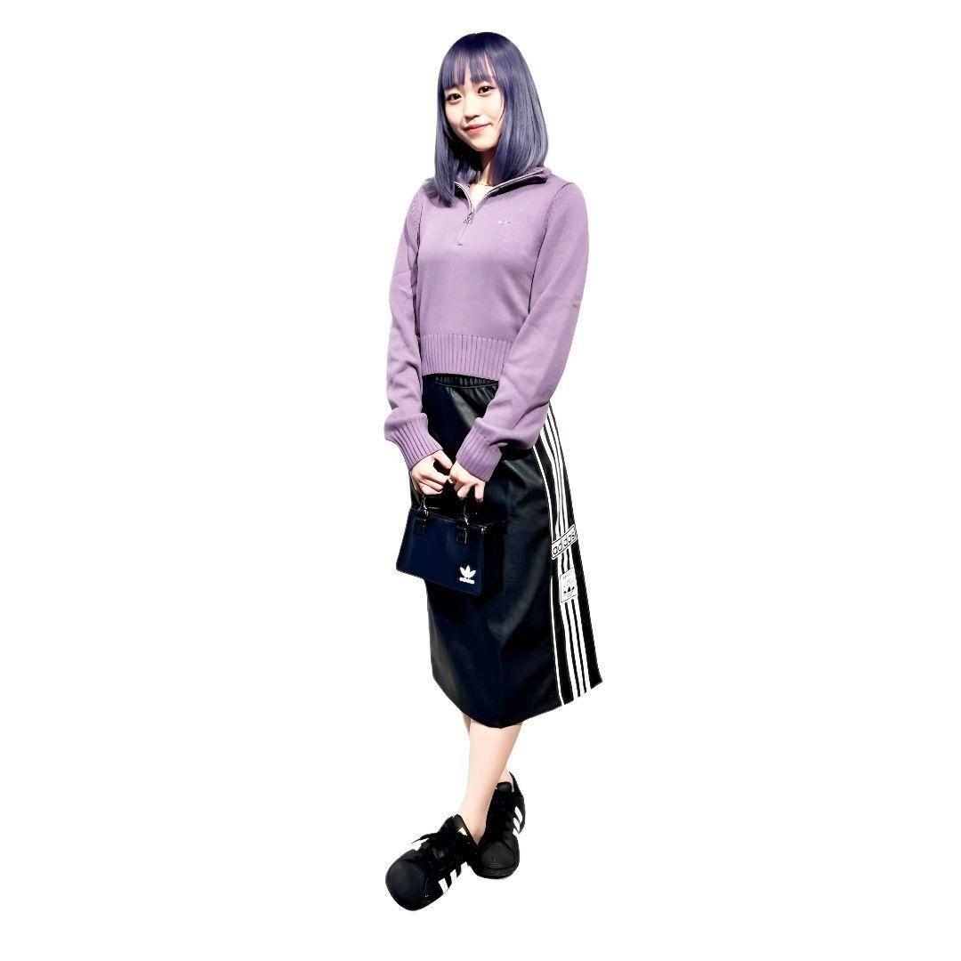 黒★XL★フェイクレザーアディブレイクスカート★レディース★adidas